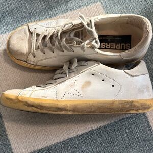 Golden Goose White Leather Sneakers